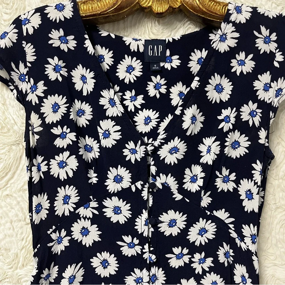 GAP Blue Daisies Slip Day Coquette Mini Girlhood Dress 0 Summer